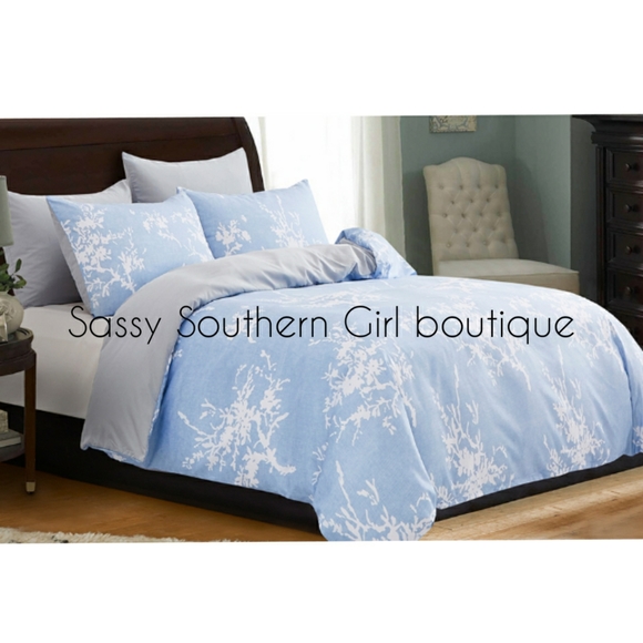 ⭐🆕 Country French blue floral duvet set - Picture 1 of 8